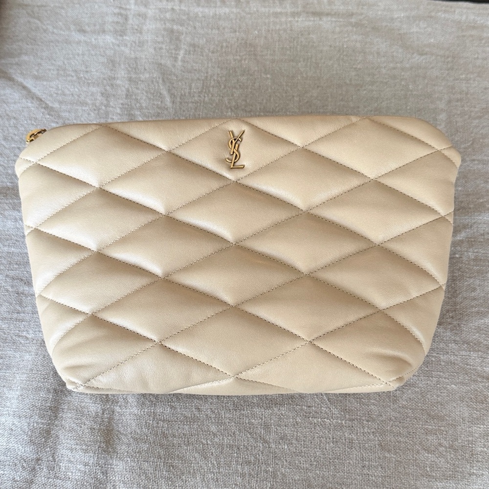 Yves Saint Laurent YSL Quilted Beige Sadie Bag